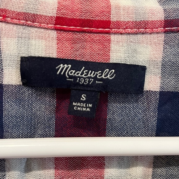 Madewell Checkered Button-Down Shirt - Red, Blue, White - Picture 6 of 6